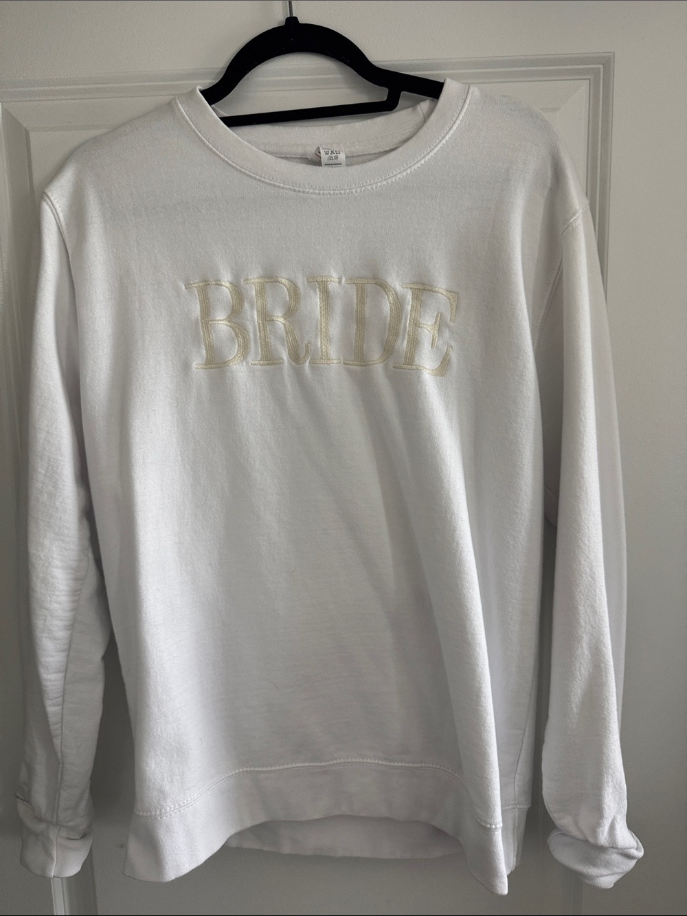 White 'Bride' Embroidered Crewneck Sweatshirt